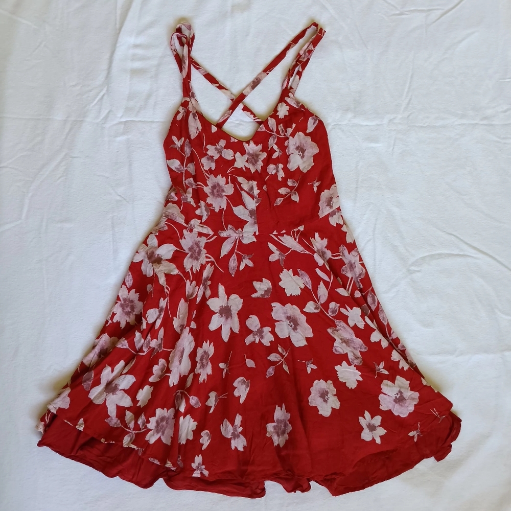 Kimchi Blue Red Floral Mini Dress